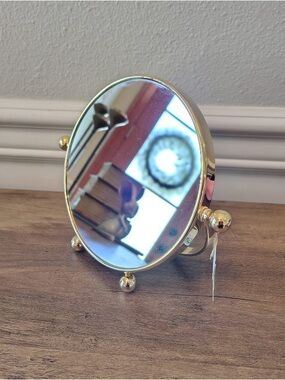 Kimball & Young Gold Plated Solid Brass 4xxxx magnification Table Mirror NWOB